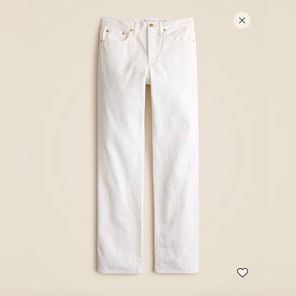 J. Crew Straight-Leg White Jeans